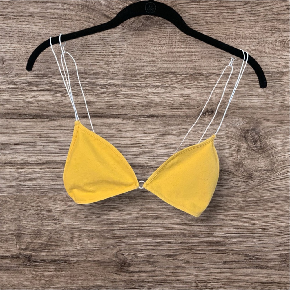 Free People Yellow Triangle Bralette Medium Boho Basics - Picture 5 of 6